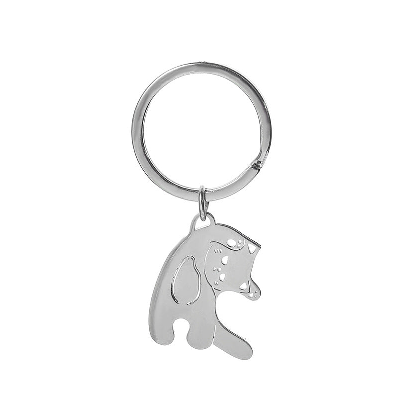 Wholesale Stainless Steel Bixin Cat Couple Pendant Key Chain